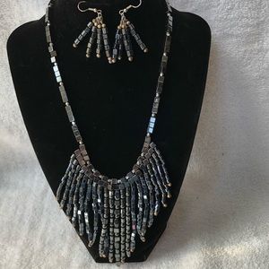 Hematite necklace and earrings